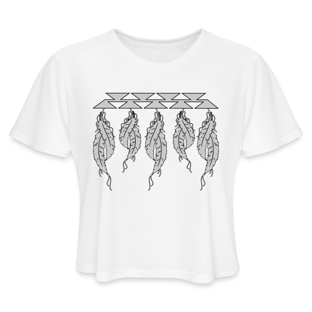 Feathers Women's Cropped T-Shirt - white