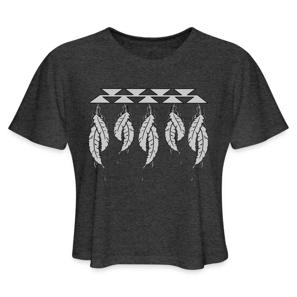 Feathers Women's Cropped T-Shirt - deep heather