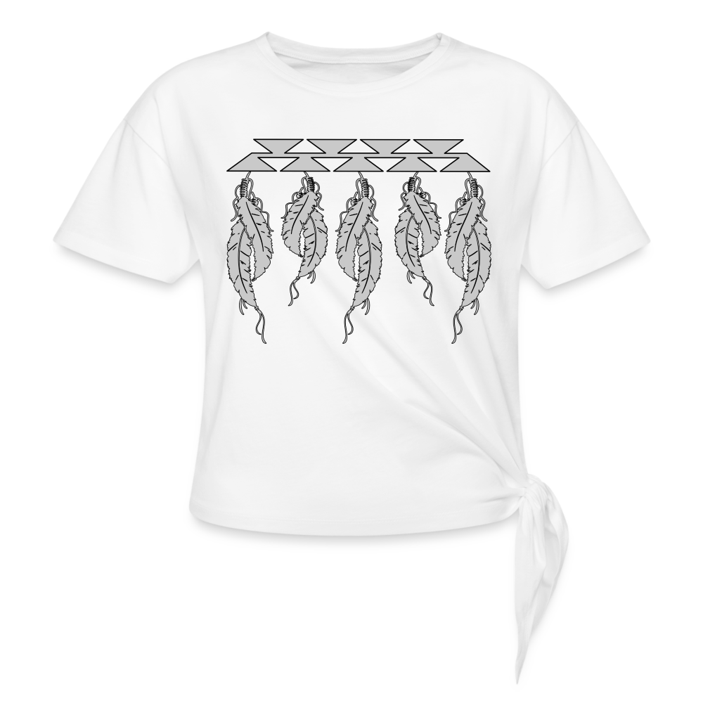 Feathers Women's Knotted T-Shirt - white