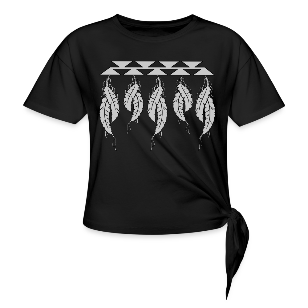 Feathers Women's Knotted T-Shirt - black