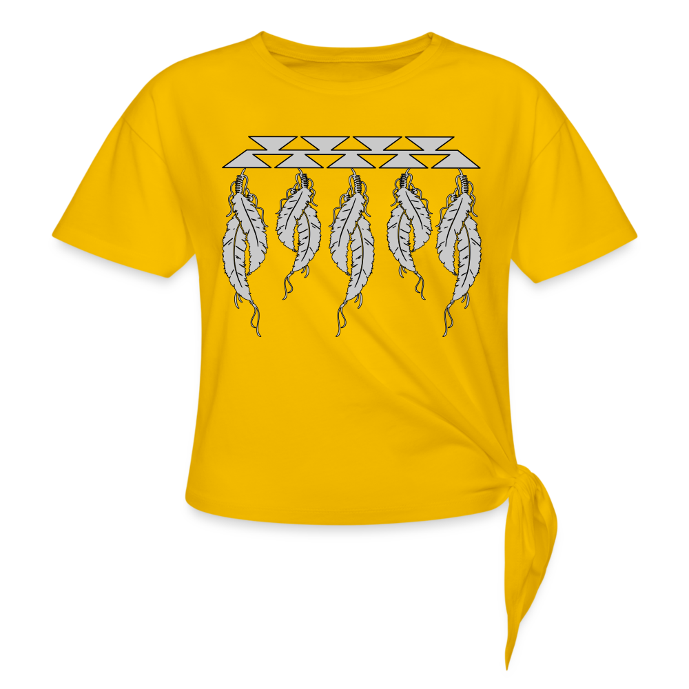 Feathers Women's Knotted T-Shirt - sun yellow