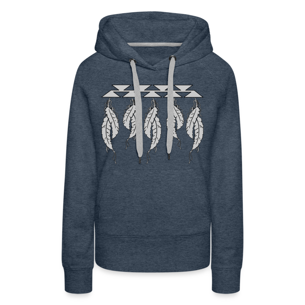 Feathers Women’s Premium Hoodie - heather denim
