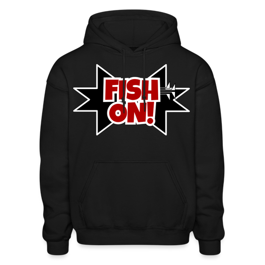 FISH ON! Gildan Heavy Blend Adult Hoodie - black