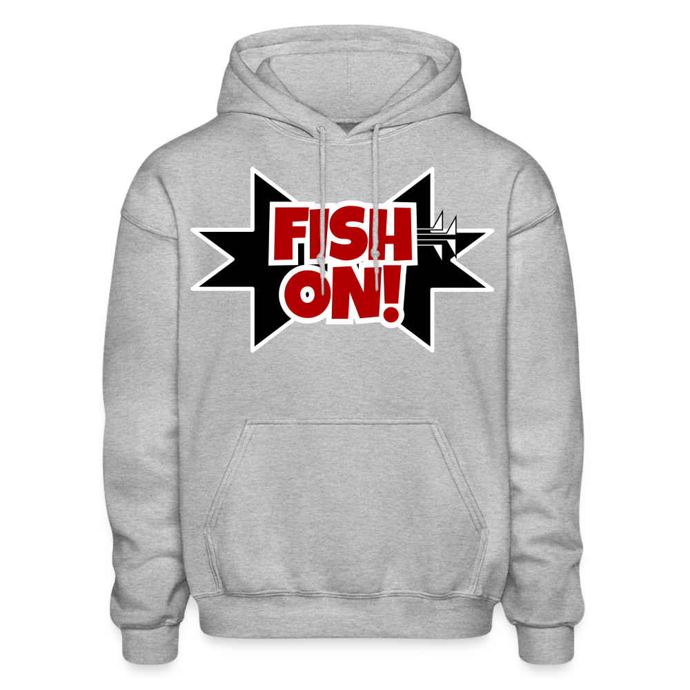FISH ON! Gildan Heavy Blend Adult Hoodie - heather gray