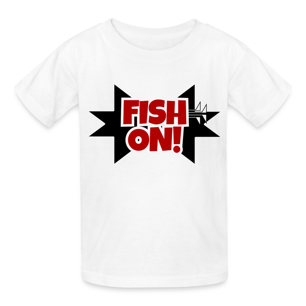 FISH ON! Hanes Youth Tagless T-Shirt - white