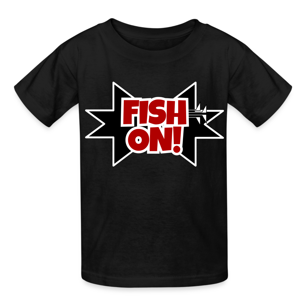 FISH ON! Hanes Youth Tagless T-Shirt - black