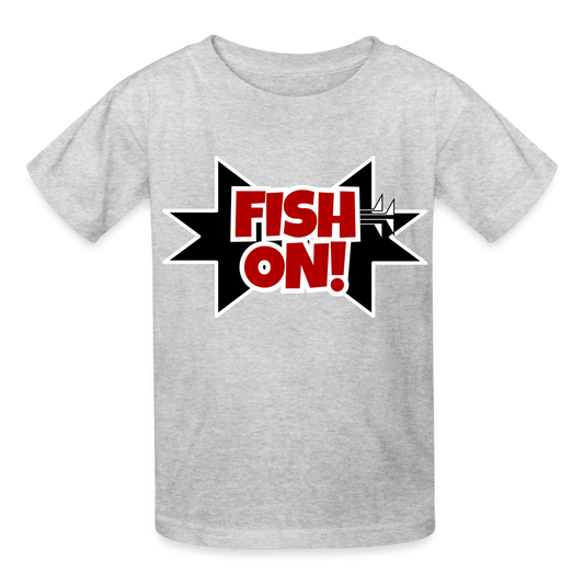 FISH ON! Hanes Youth Tagless T-Shirt - heather gray