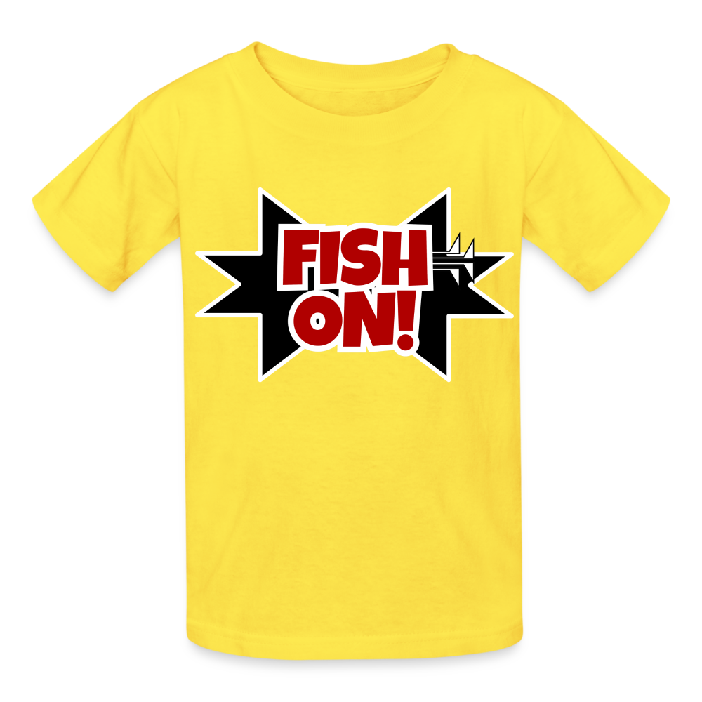 FISH ON! Hanes Youth Tagless T-Shirt - yellow