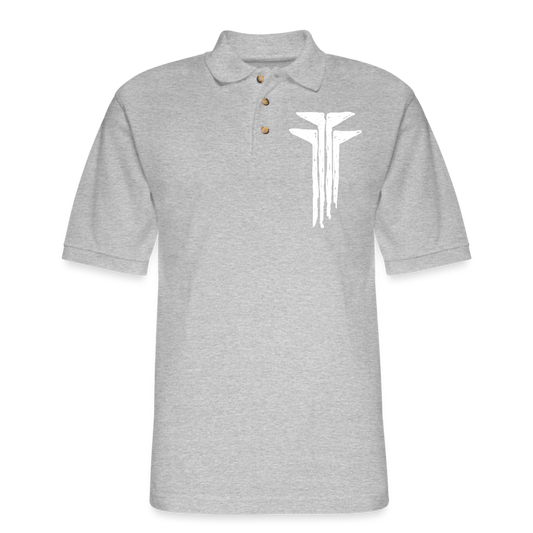 Frog Foot Men's Pique Polo Shirt - heather gray