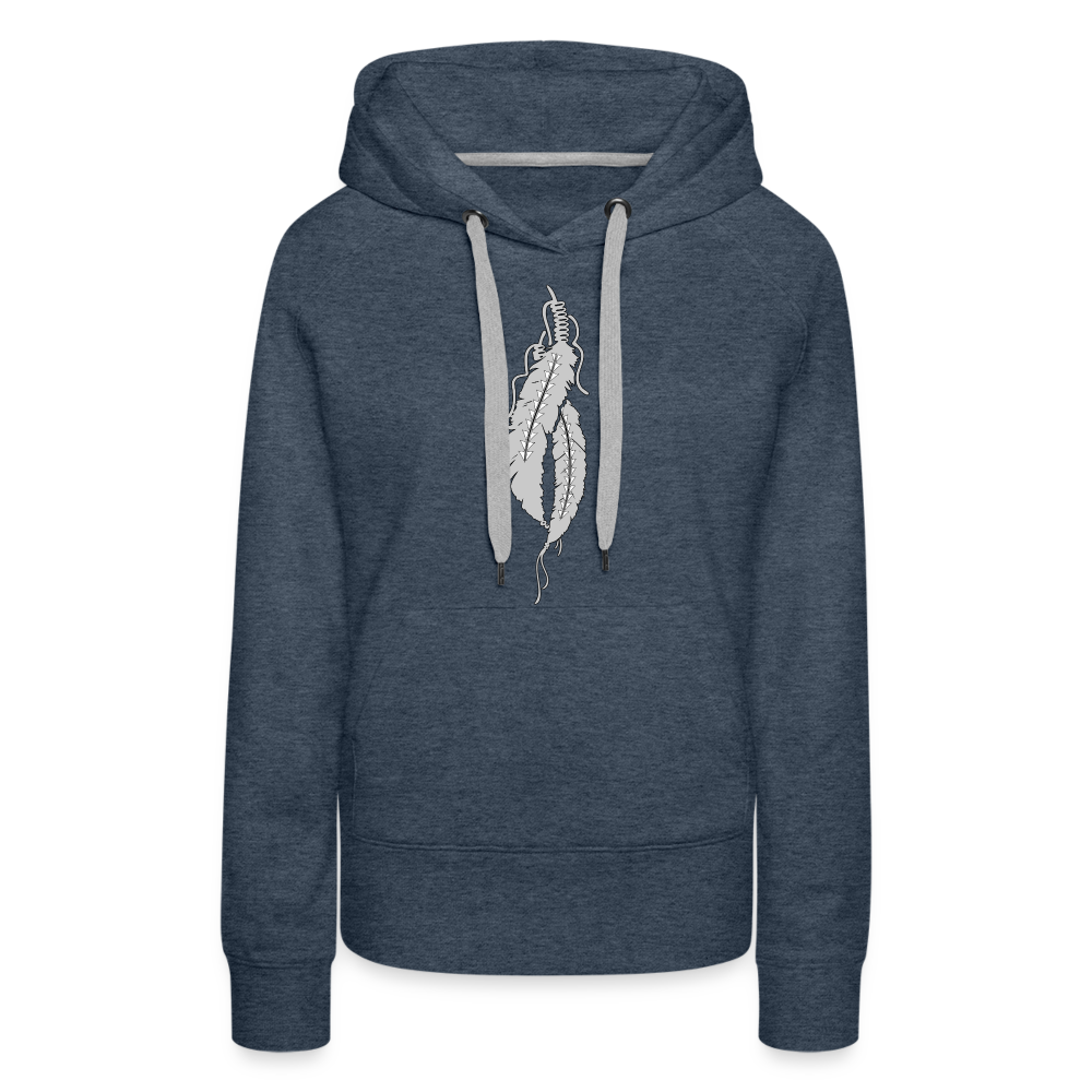 Just Feathers Women’s Premium Hoodie - heather denim