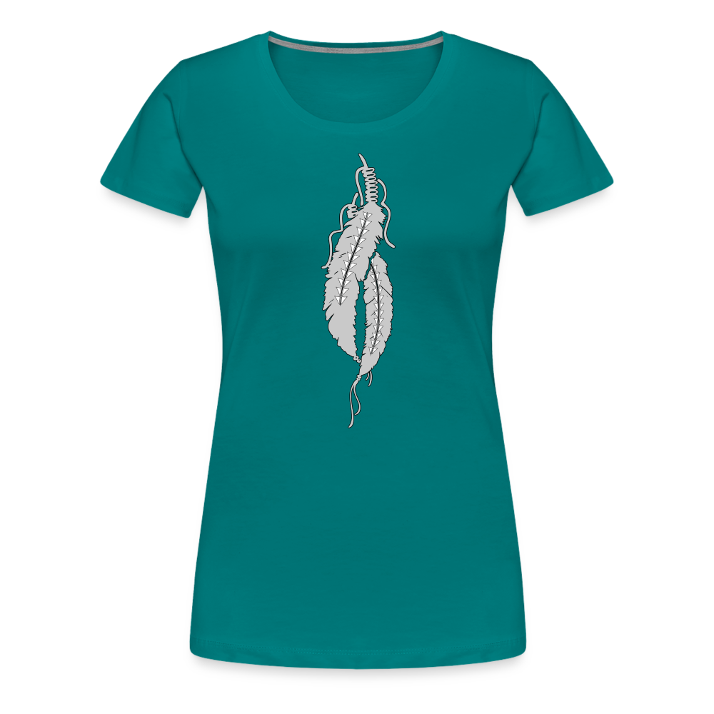 Just Feathers Women’s Premium T-Shirt - teal