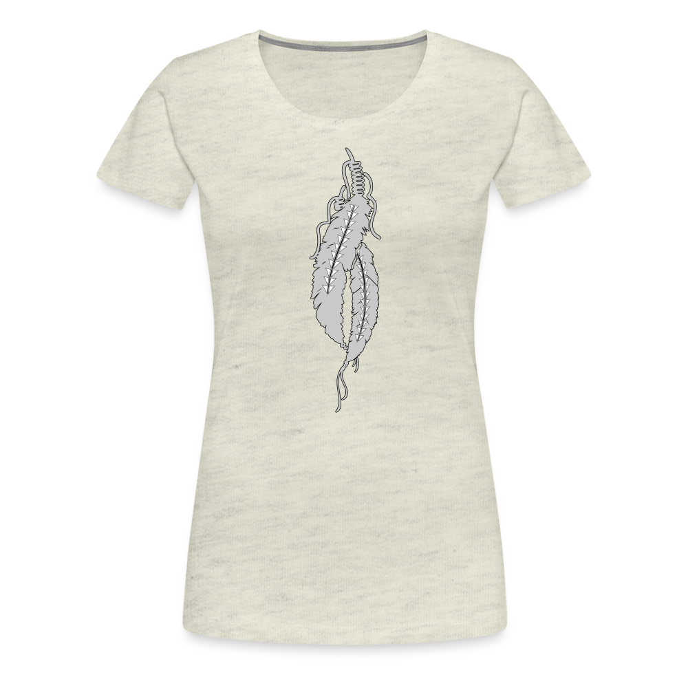 Just Feathers Women’s Premium T-Shirt - heather oatmeal