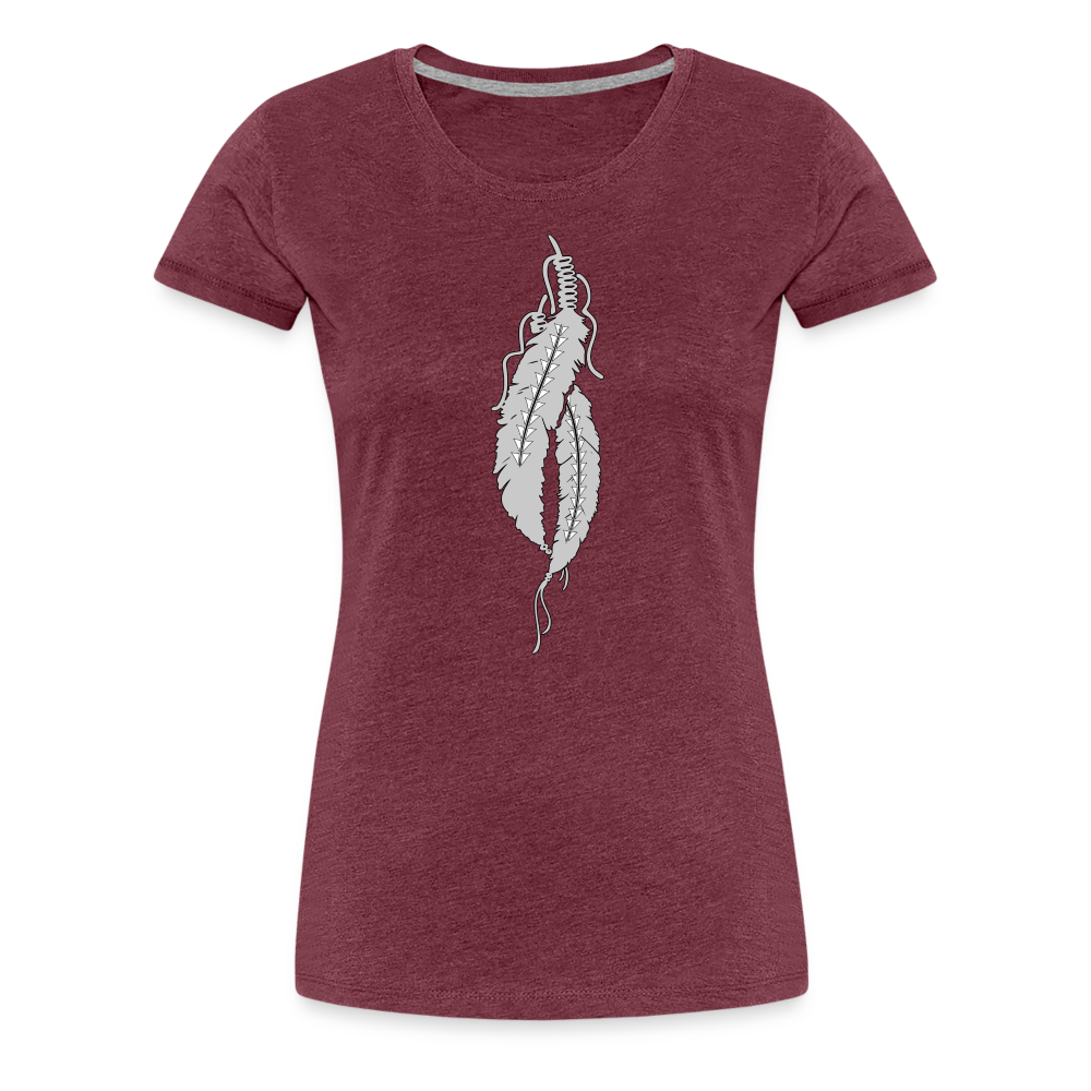 Just Feathers Women’s Premium T-Shirt - heather burgundy