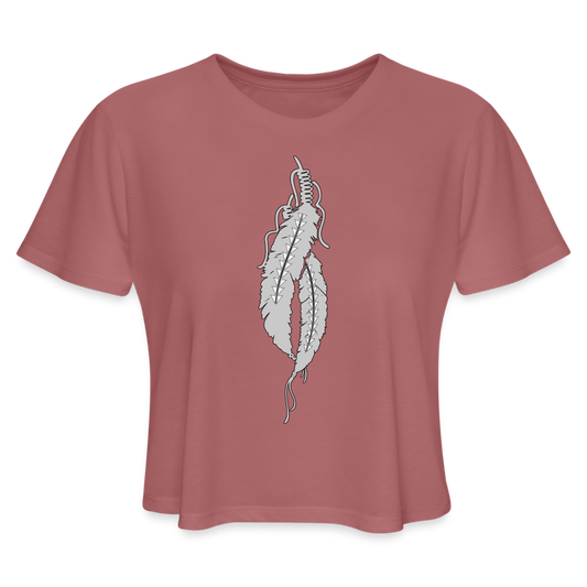Just Feathers Women's Cropped T-Shirt - mauve