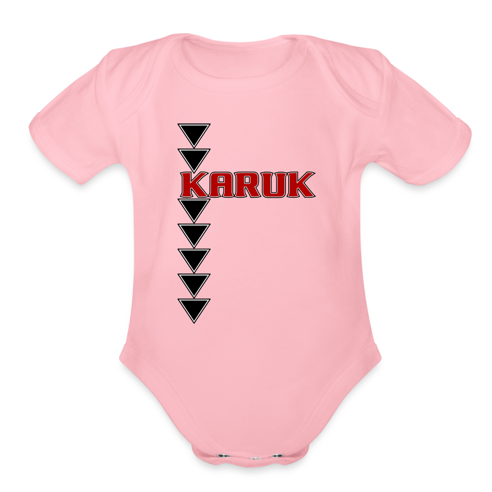Karuk Sturgeon Organic Short Sleeve Baby Bodysuit - light pink