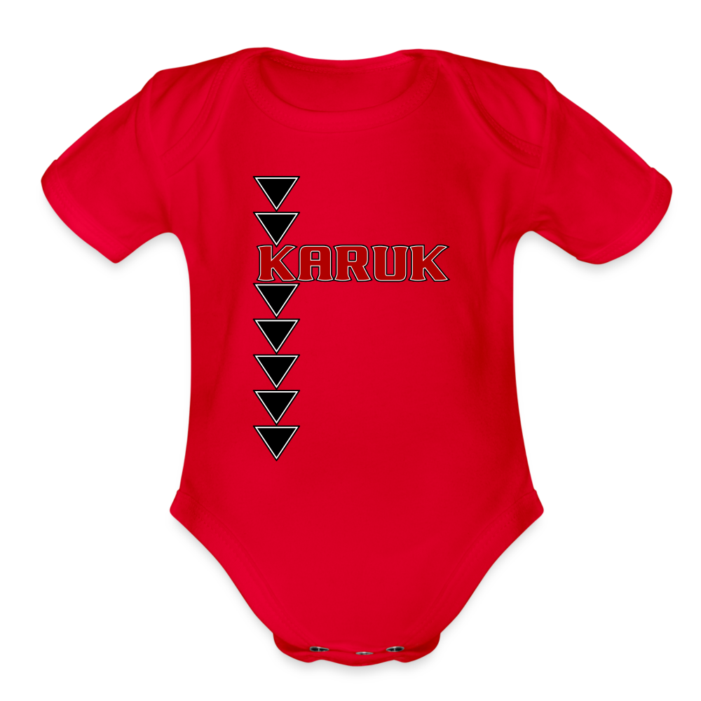 Karuk Sturgeon Organic Short Sleeve Baby Bodysuit - red