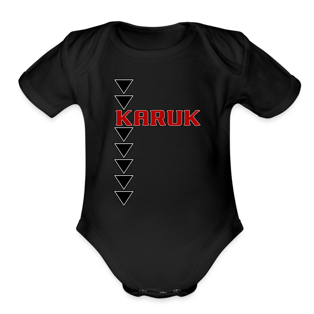 Karuk Sturgeon Organic Short Sleeve Baby Bodysuit - black