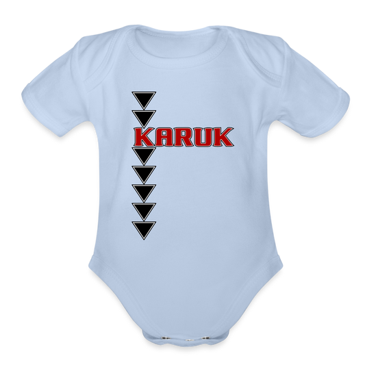 Karuk Sturgeon Organic Short Sleeve Baby Bodysuit - sky