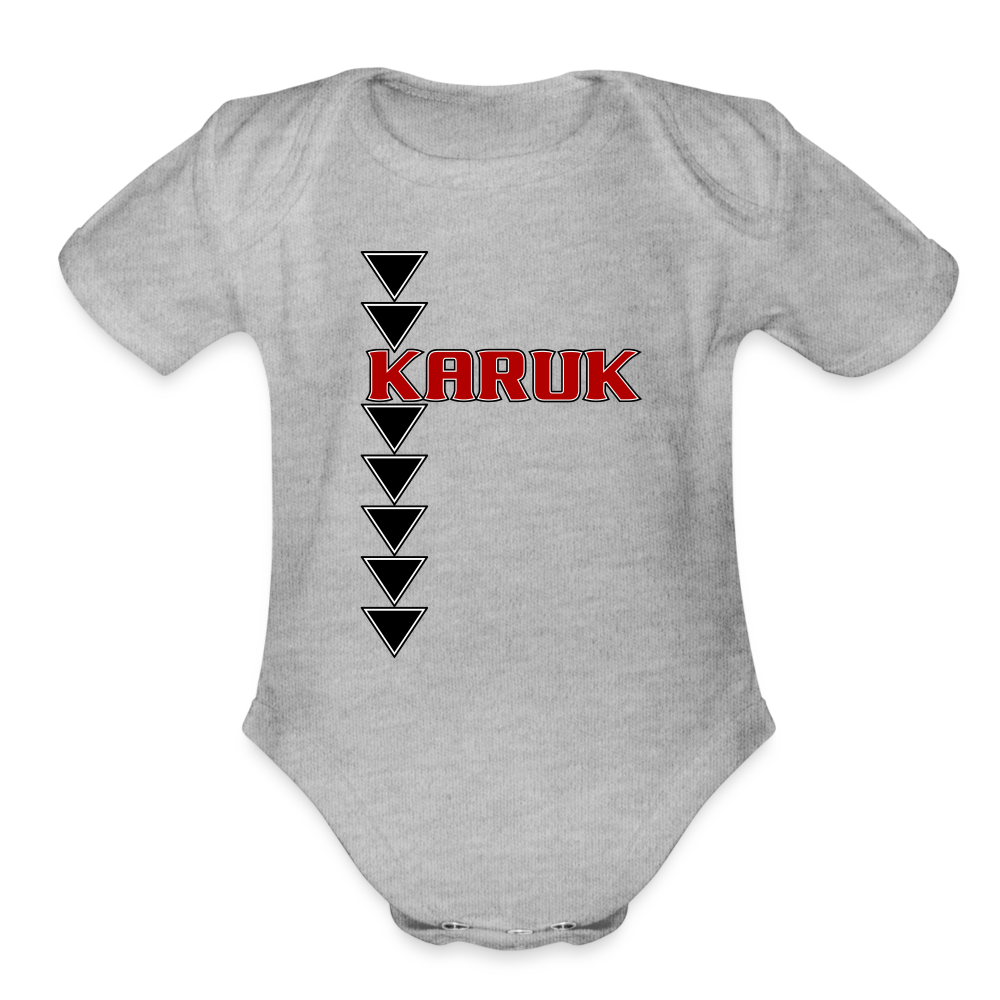 Karuk Sturgeon Organic Short Sleeve Baby Bodysuit - heather grey