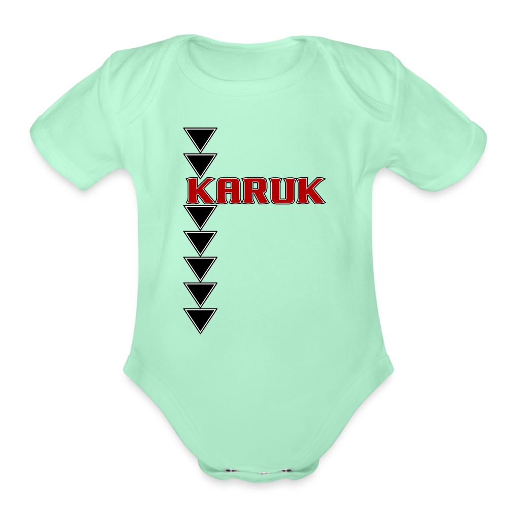 Karuk Sturgeon Organic Short Sleeve Baby Bodysuit - light mint
