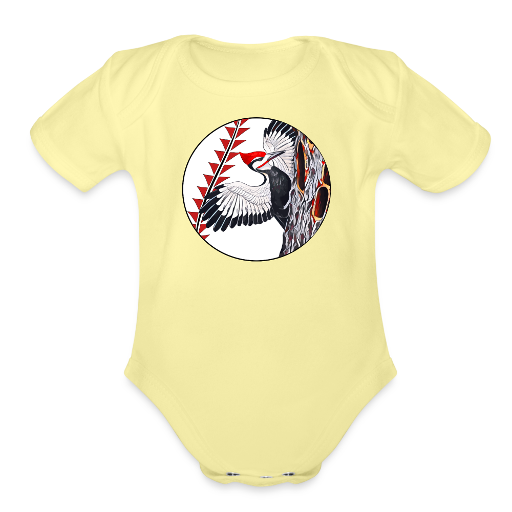 Kokonew Short Sleeve Baby Bodysuit - washed yellow