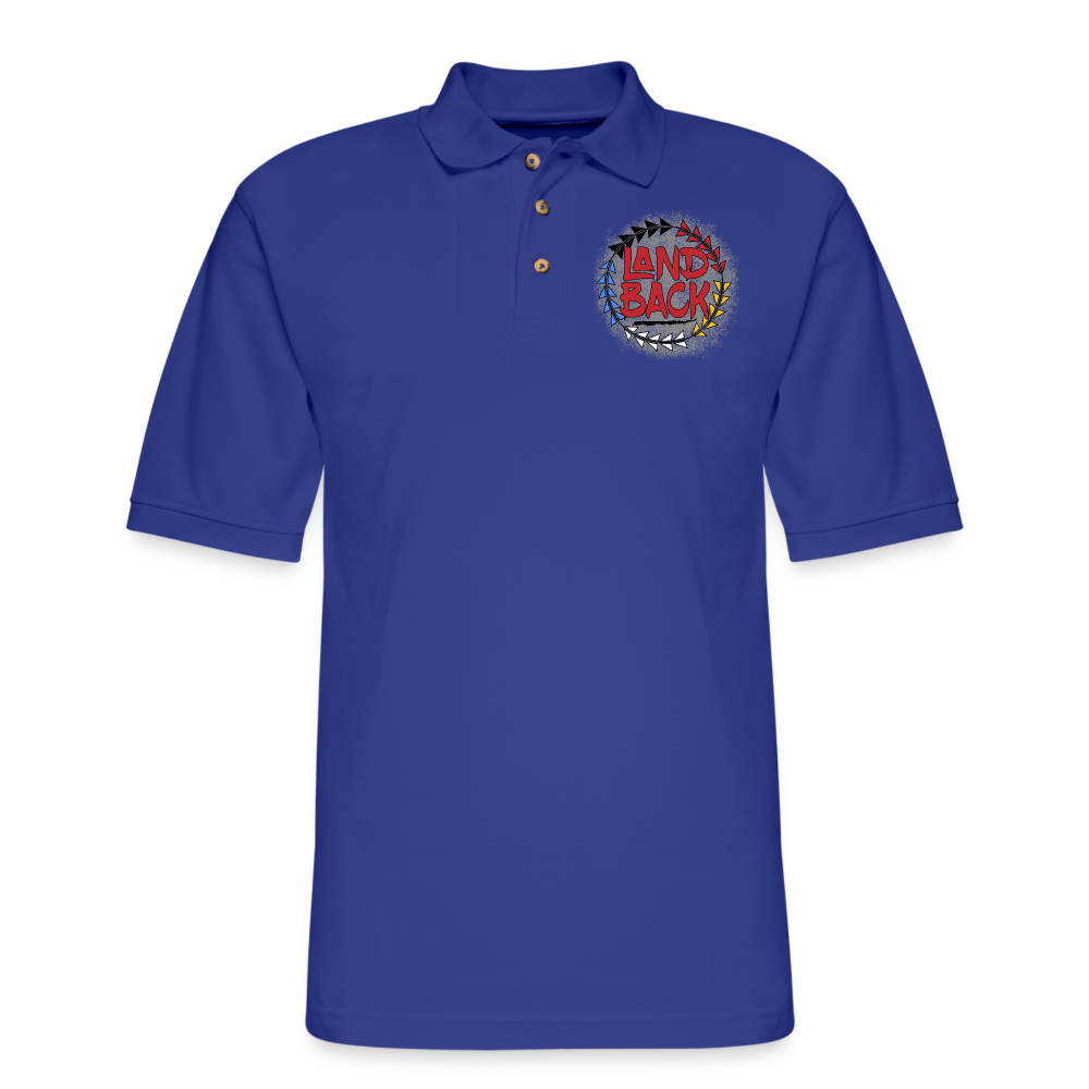 Land Back Men's Pique Polo Shirt - royal blue