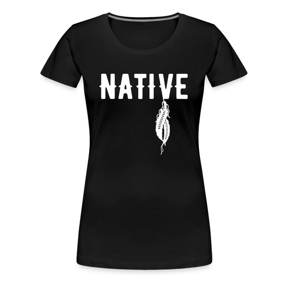 Native Feathers Women’s Premium T-Shirt - black