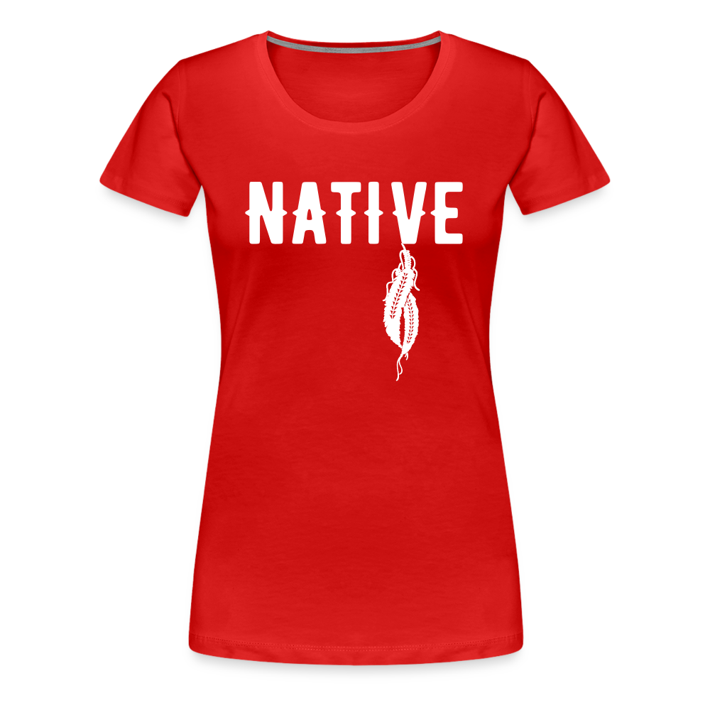 Native Feathers Women’s Premium T-Shirt - red