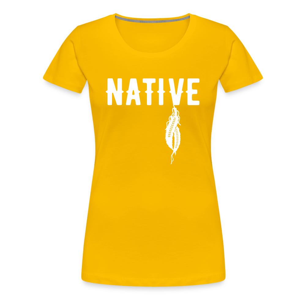 Native Feathers Women’s Premium T-Shirt - sun yellow
