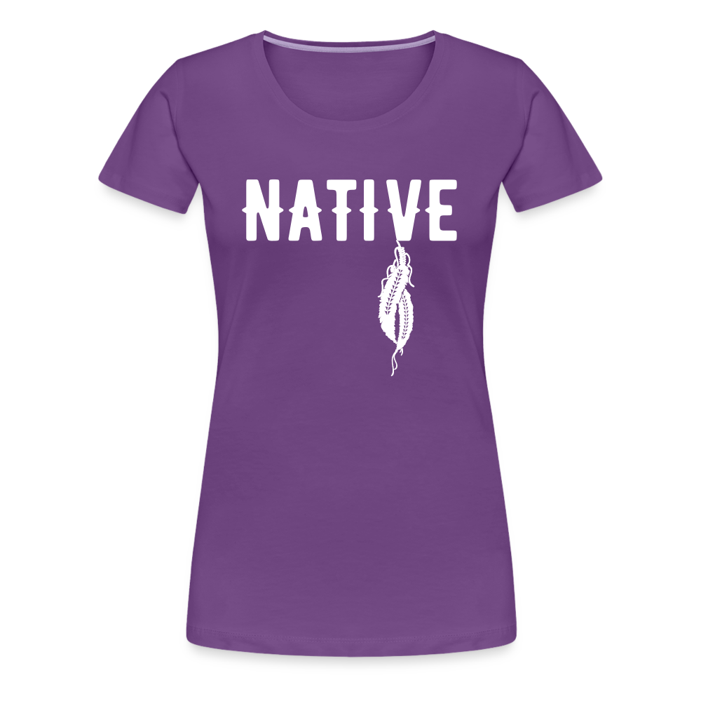 Native Feathers Women’s Premium T-Shirt - purple