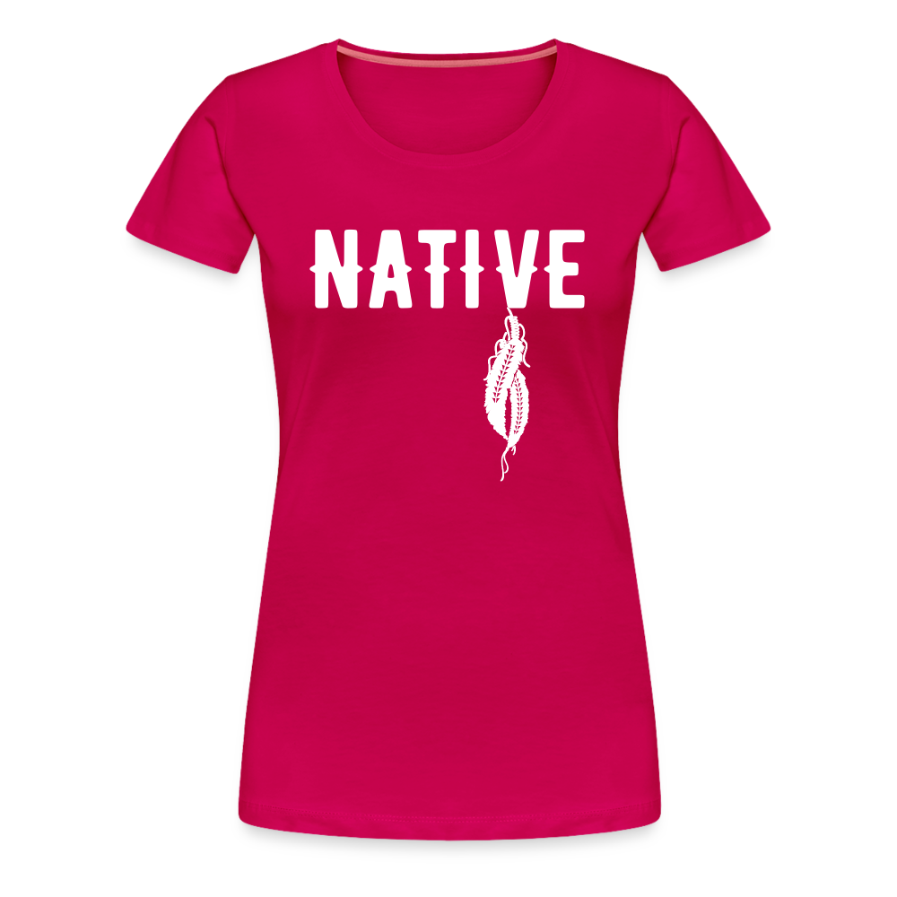 Native Feathers Women’s Premium T-Shirt - dark pink