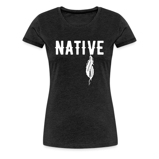 Native Feathers Women’s Premium T-Shirt - charcoal grey