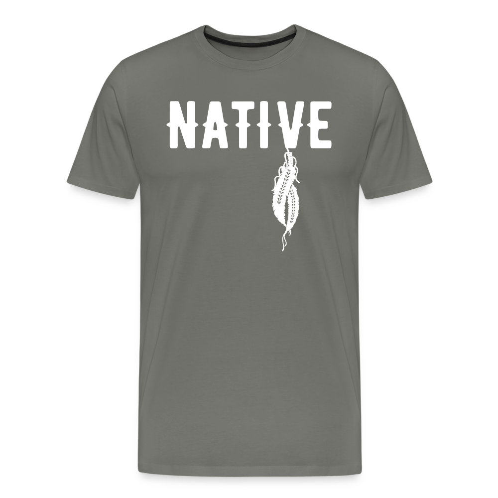 Native Feather Men's Premium T-Shirt - asphalt gray