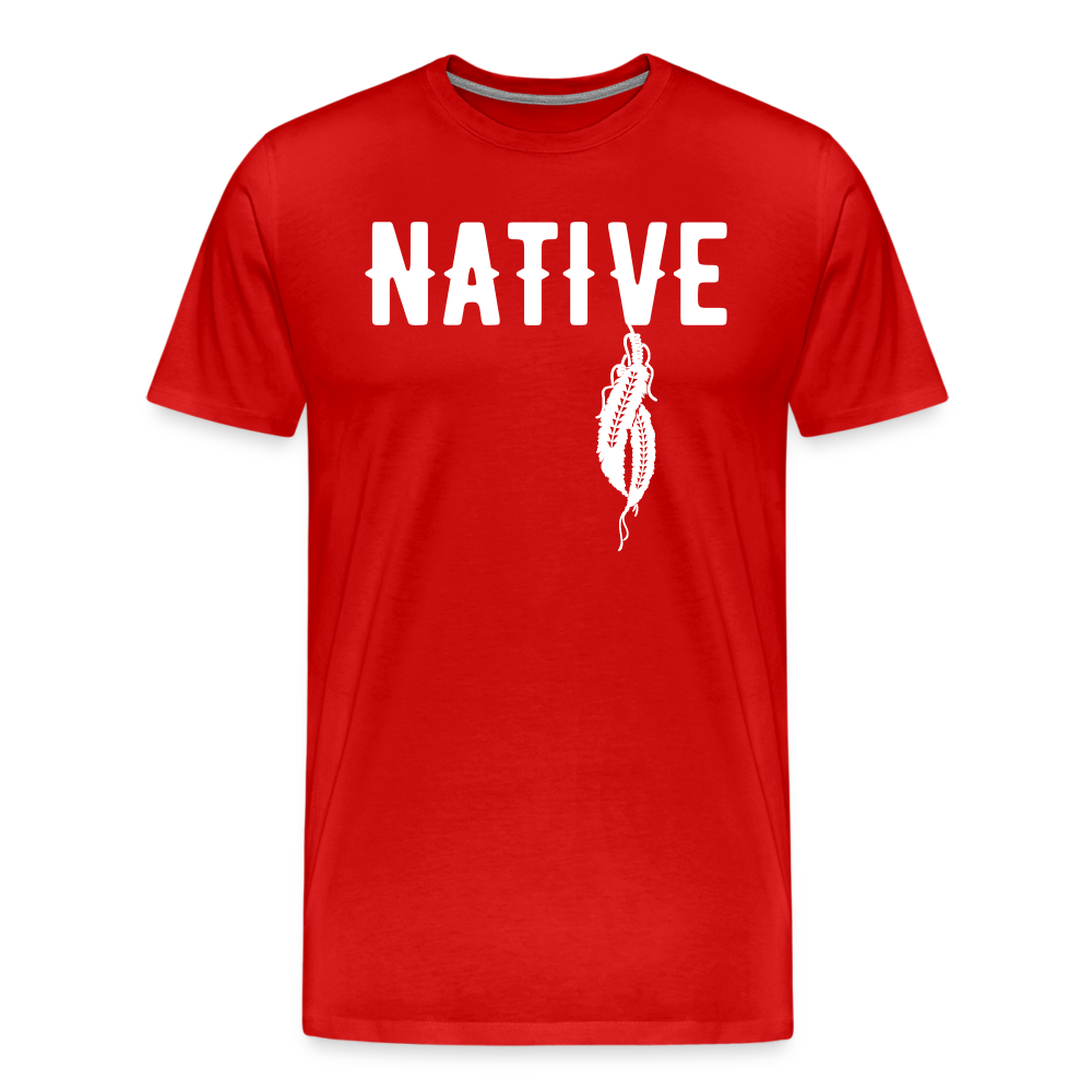 Native Feather Men's Premium T-Shirt - red