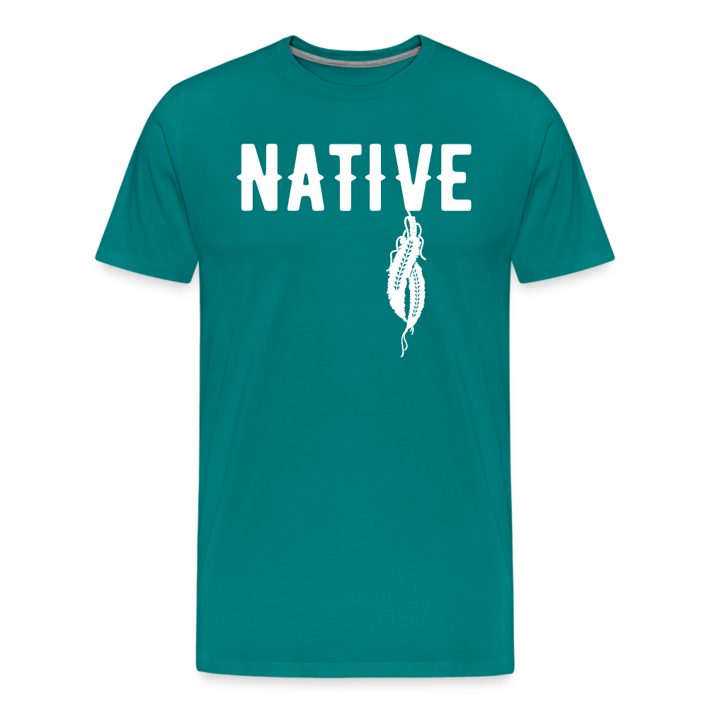 Native Feather Men's Premium T-Shirt - teal
