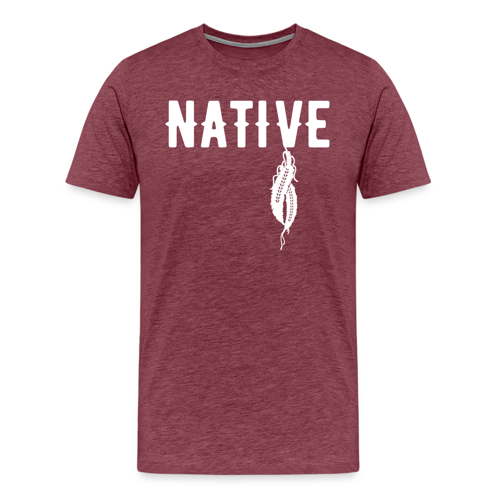Native Feather Men's Premium T-Shirt - heather burgundy