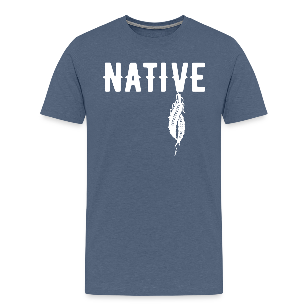 Native Feather Men's Premium T-Shirt - heather blue