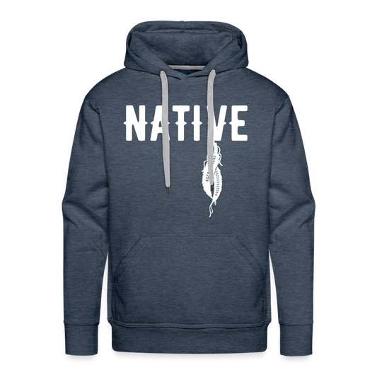 Native Feather Men’s Premium Hoodie - heather denim
