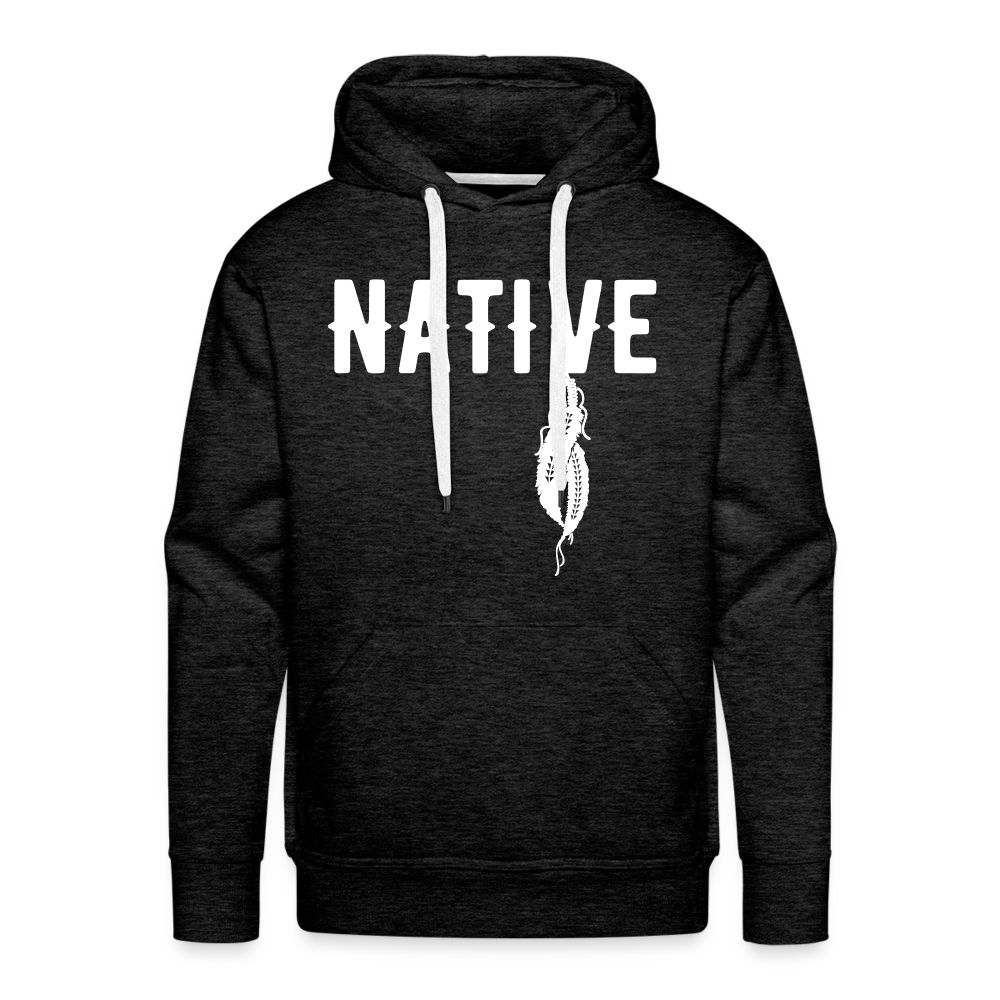 Native Feather Men’s Premium Hoodie - charcoal grey