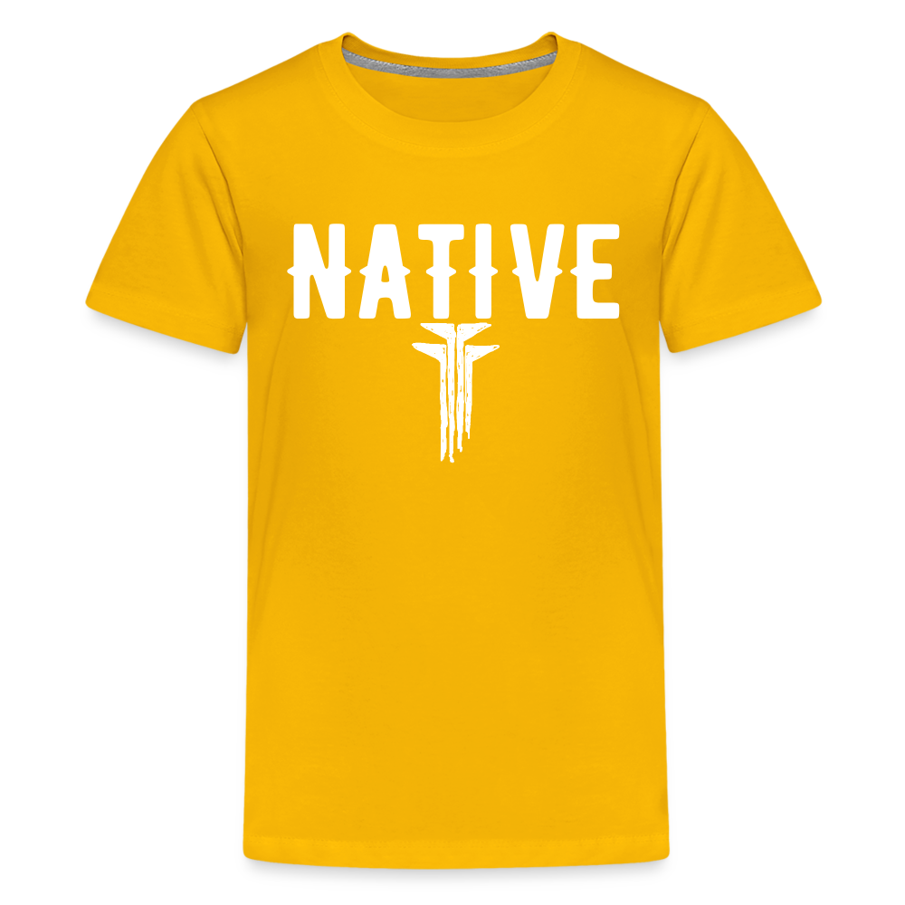 Native Frogs Sketch Kids' Premium T-Shirt - sun yellow
