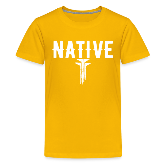 Native Frogs Sketch Kids' Premium T-Shirt - sun yellow
