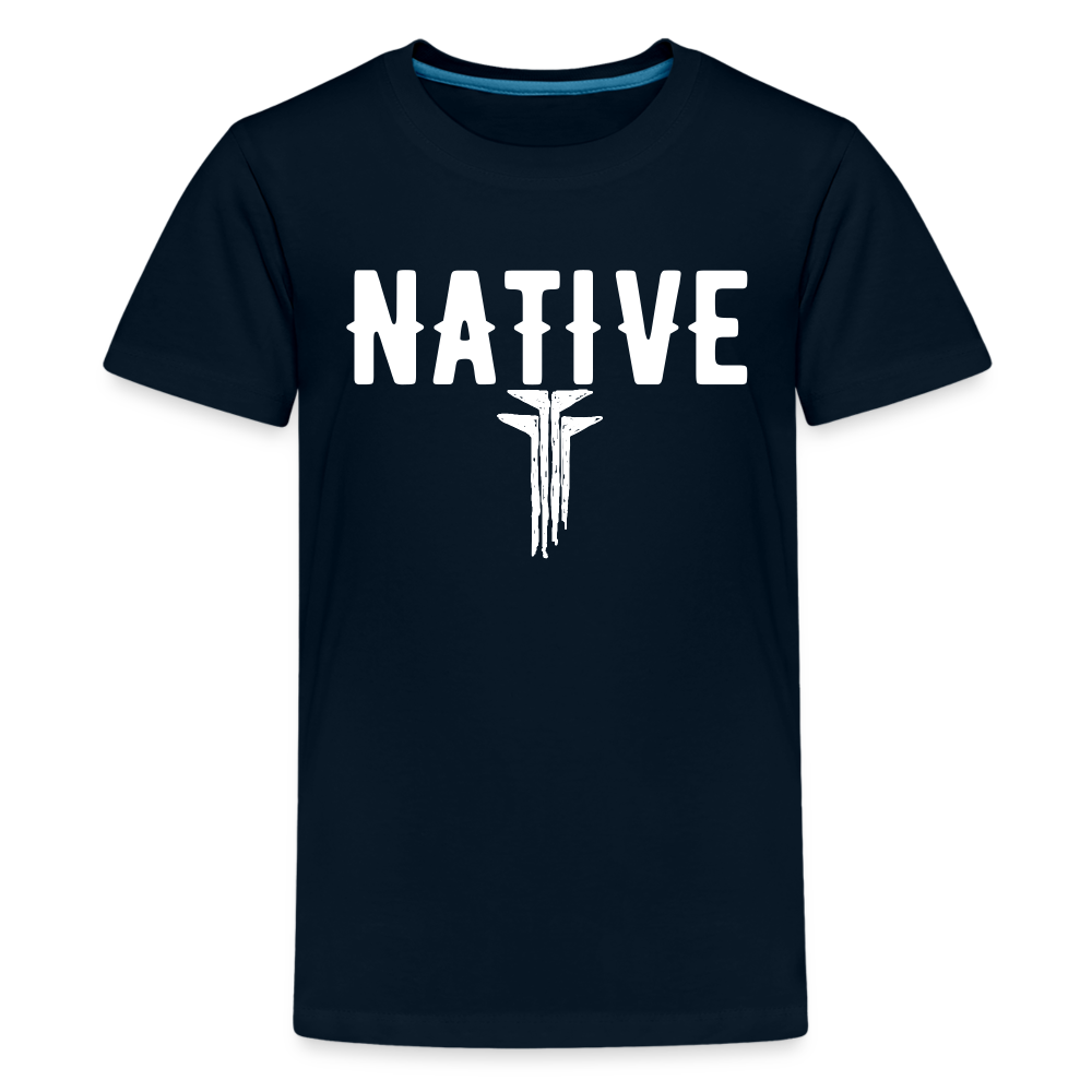 Native Frogs Sketch Kids' Premium T-Shirt - deep navy