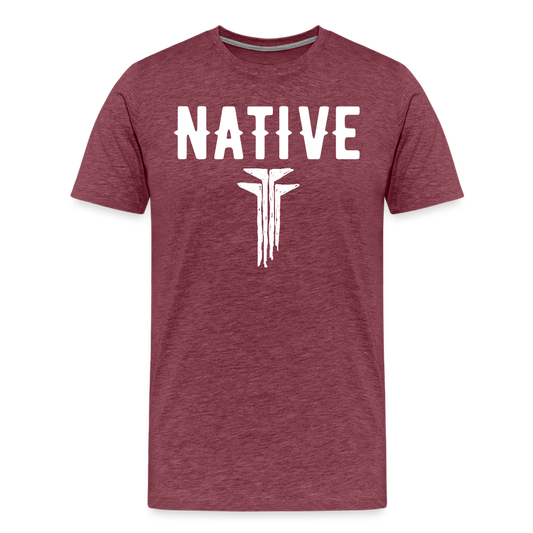 Native Frogs Sketch Men's Premium T-Shirt - heather burgundy