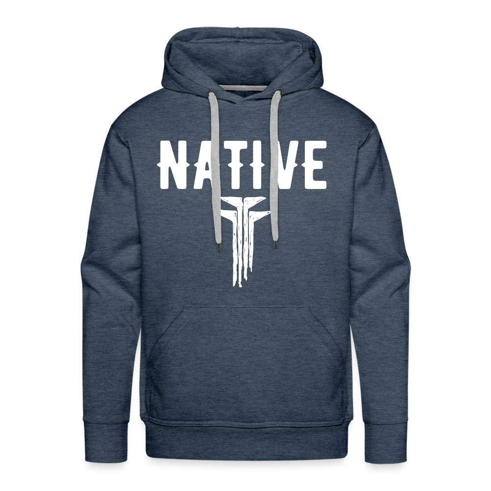 Native Frogs Sketch Men’s Premium Hoodie - heather denim