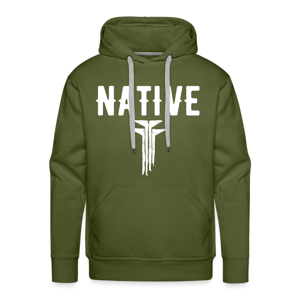 Native Frogs Sketch Men’s Premium Hoodie - olive green