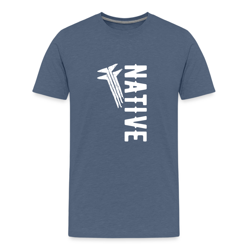 Native Frogs Slanted Kids' Premium T-Shirt - heather blue