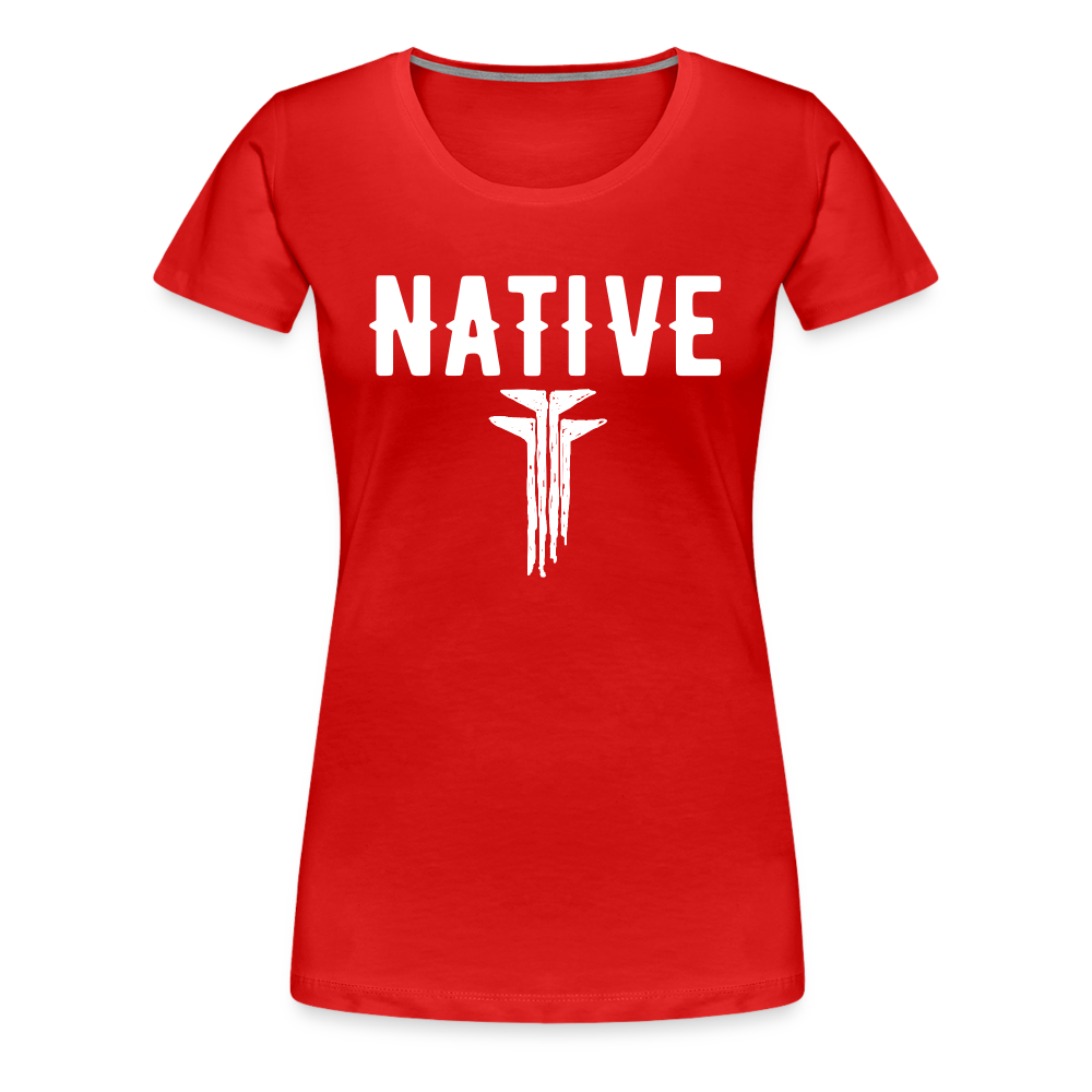 Native Frogs Sketch Women’s Premium T-Shirt - red