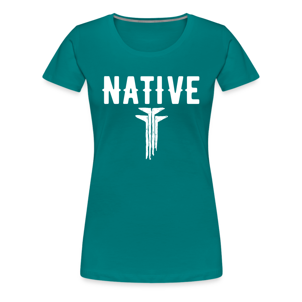 Native Frogs Sketch Women’s Premium T-Shirt - teal