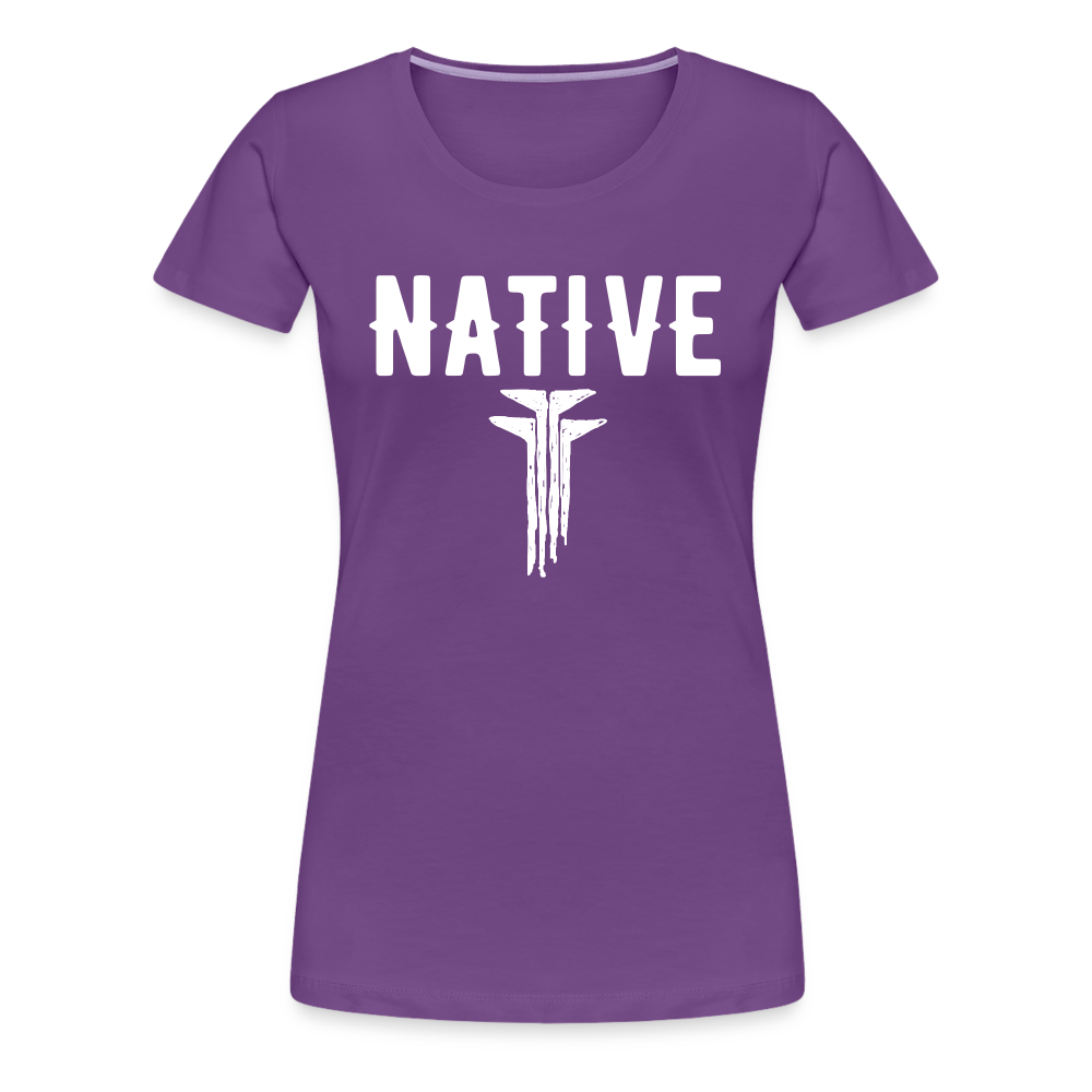 Native Frogs Sketch Women’s Premium T-Shirt - purple