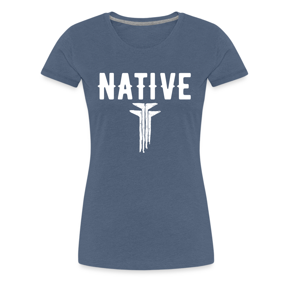 Native Frogs Sketch Women’s Premium T-Shirt - heather blue